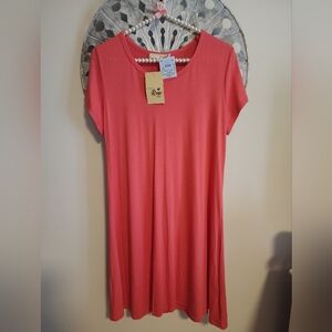 NWT Women's Coral Tshirt Dress